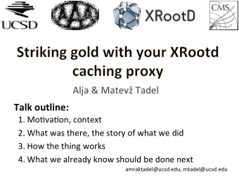 Alja  &amp;  Matev  Tadel    Talk  outline:   1. Mo1va1on,  context   2.