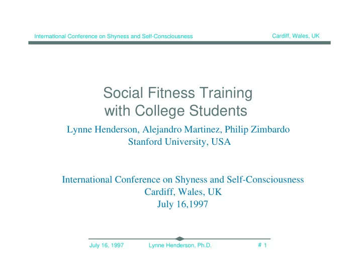 social fitness training with college students