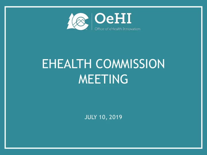 ehealth commission meeting