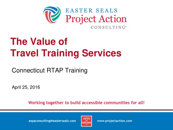 travel training services