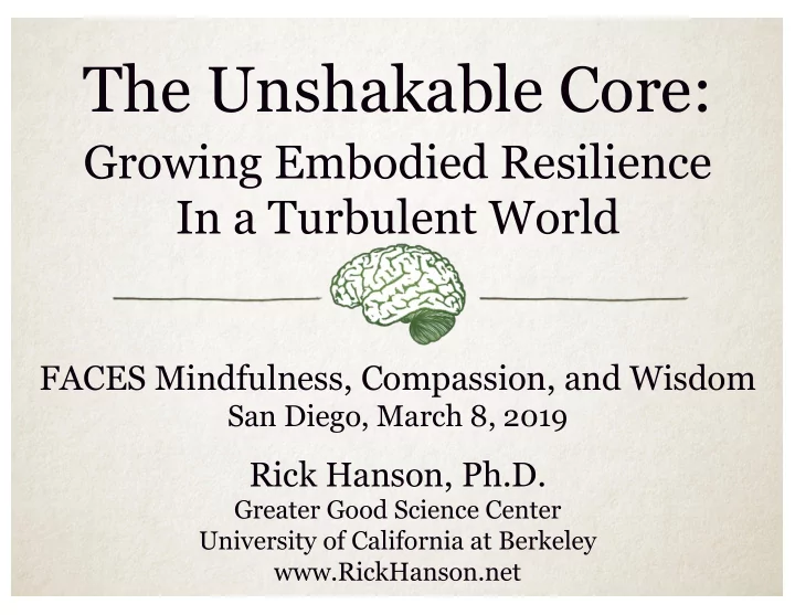 the unshakable core