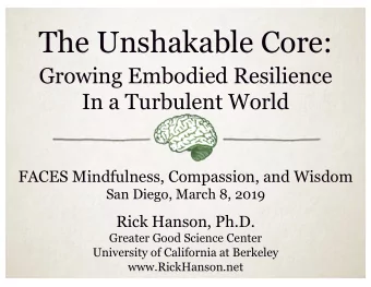 The Unshakable Core:  Growing Embodied Resilience In a Turbulent World  FACES Mindfulness,
