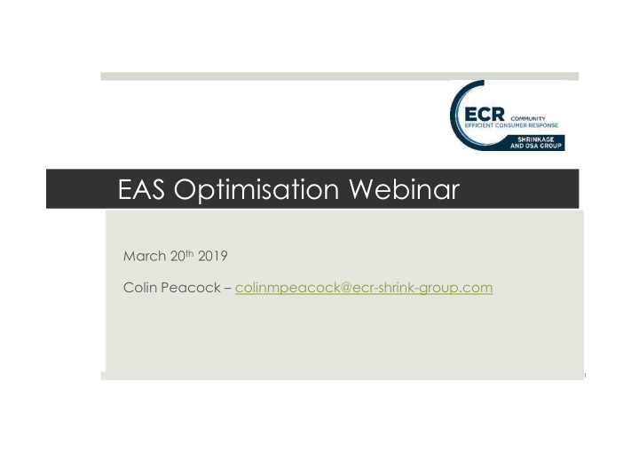 eas optimisation webinar