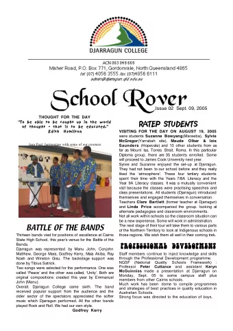 RATEP STUDENTS  of thought - that is to be educated.  Edith Hamilton VISITING FOR THE DAY ON