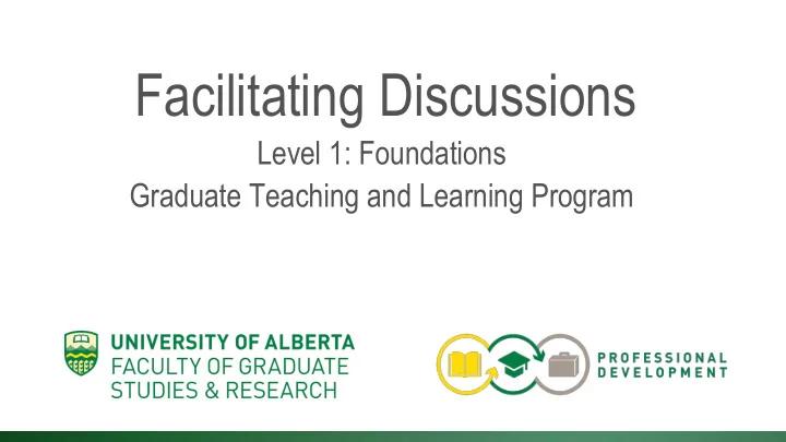 facilitating discussions