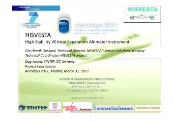 HISVESTA  HISVESTA HIgh Stability VErtical Separation Altimeter instrument Ole Henrik Gusland,