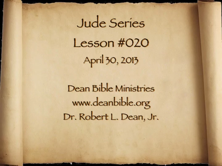 jude series lesson 020