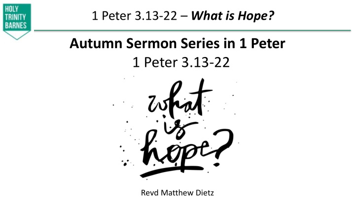 autumn sermon series in 1 peter