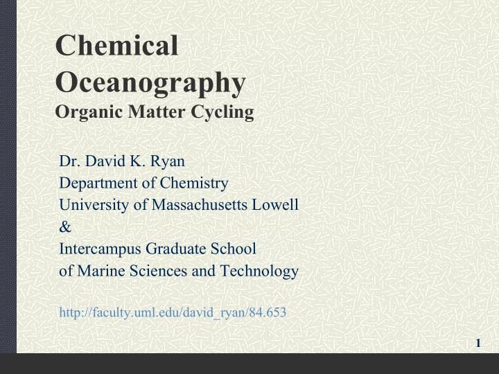 chemical oceanography