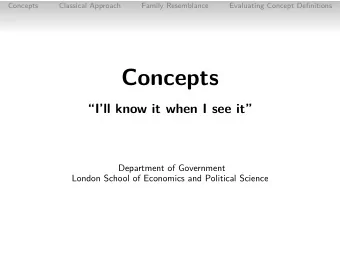 Concepts  Ill know it when I see it  Department of Government  London School of Economics