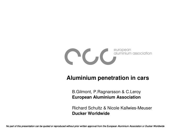 aluminium penetration in cars