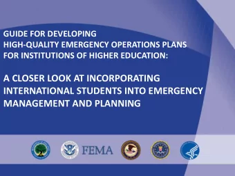 A CLOSER LOOK AT INCORPORATING  INTERNATIONAL STUDENTS INTO EMERGENCY  MANAGEMENT AND PLANNING