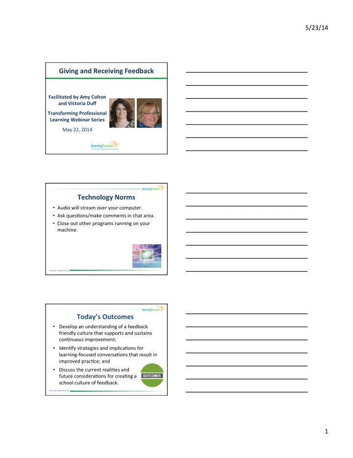 giving and receiving feedback