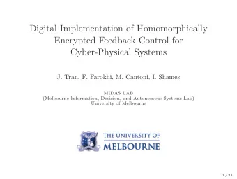 Digital Implementation of Homomorphically  Encrypted Feedback Control for  Cyber-Physical Systems