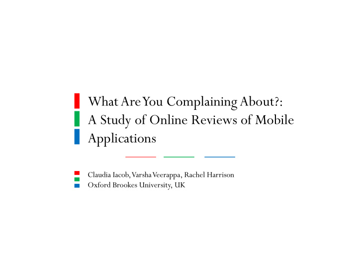 what are you complaining about a study of online reviews
