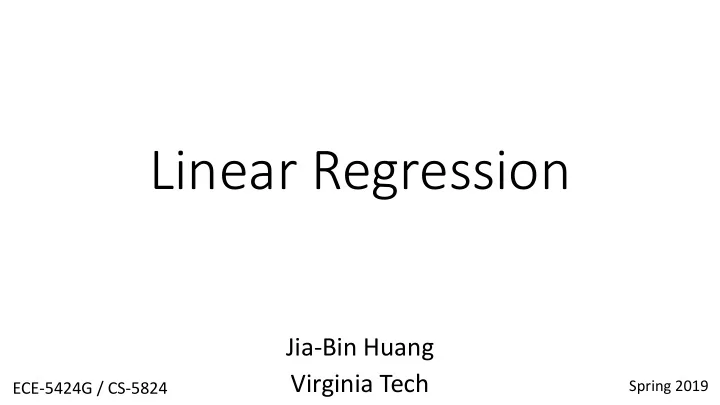 linear regression