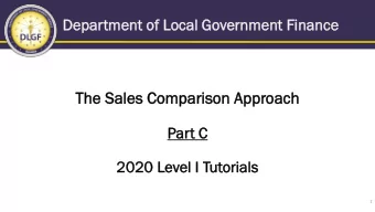 The  he Sales C  Com  ompa  parison Appr  pproa  oach  Pa  Part C  C  2020 Le  Level  el I  I