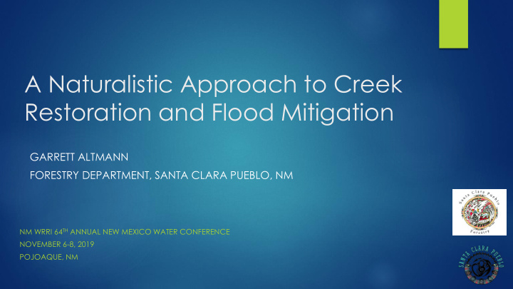restoration and flood mitigation
