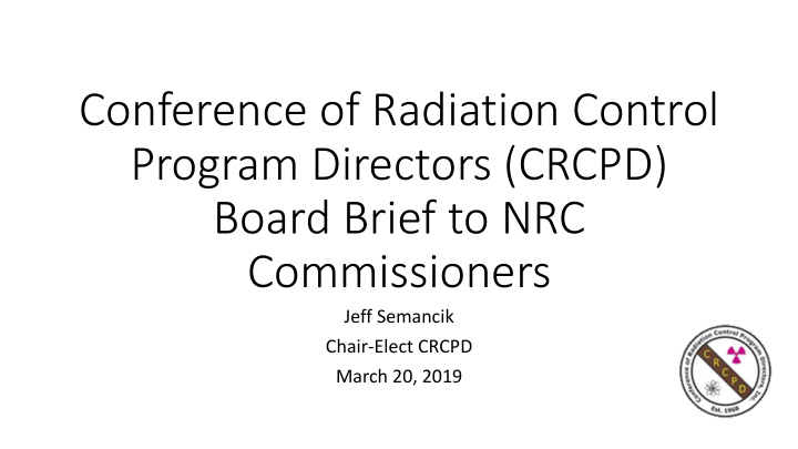 conference of radiation control program directors crcpd