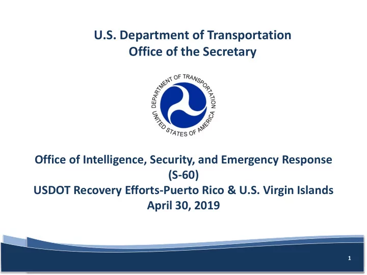 u s department of transportation office of the secretary