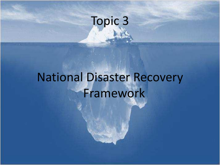 framework introduction to the ndrf