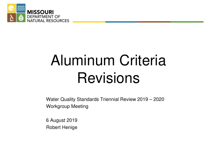 aluminum criteria revisions