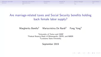 Are marriage-related taxes and Social Security benefits holding  back female labor supply?