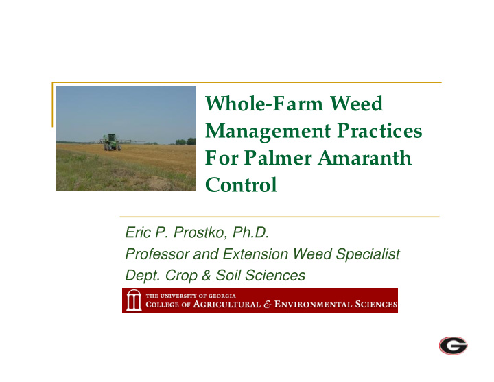 whole farm weed management practices for palmer amaranth