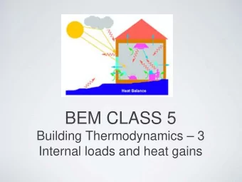 BEM CLASS 5  Building Thermodynamics  3  Internal loads and heat gains  Review Problems from