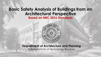 Architectural Perspective  Based on NBC 2016 Standards  Department of Architecture and Planning