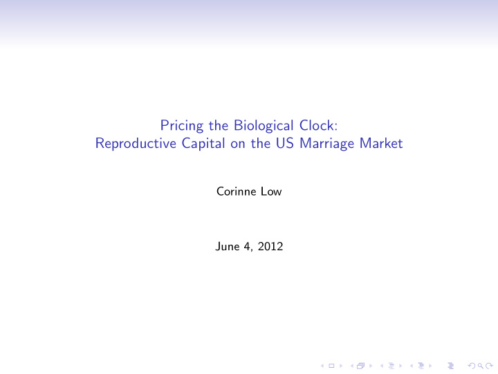 pricing the biological clock reproductive capital on the
