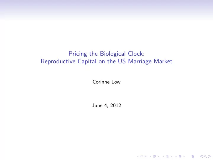 pricing the biological clock reproductive capital on the