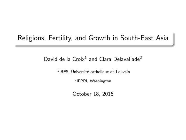 religions fertility and growth in south east asia