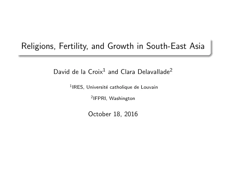 religions fertility and growth in south east asia