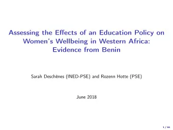 Assessing the Effects of an Education Policy on  Womens Wellbeing in Western Africa:  Evidence
