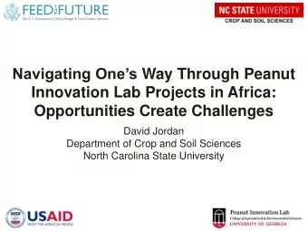 Navigating Ones Way Through Peanut  Innovation Lab Projects in Africa: Opportunities and