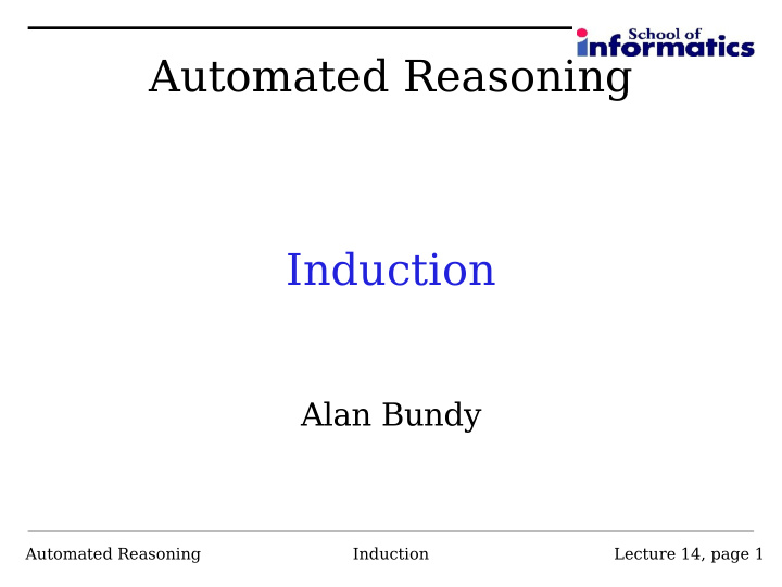 automated reasoning induction