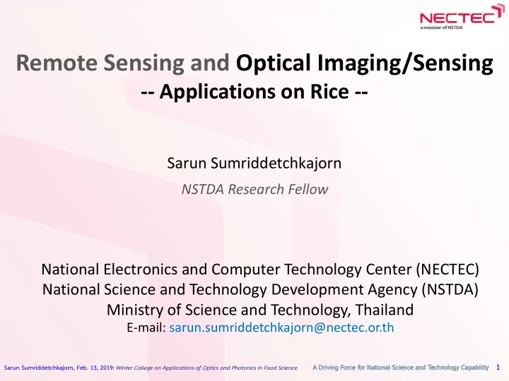 remote sensing and optical imaging sensing