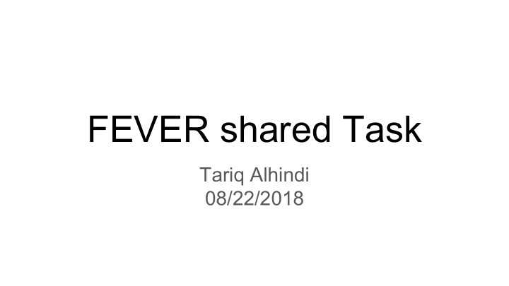 fever shared task