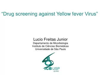 Drug screening against Yellow fever Virus  Lucio Freitas Junior  Departamento de