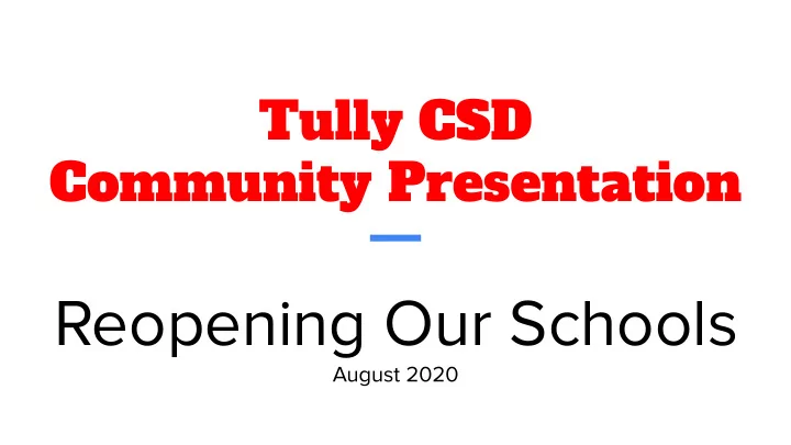 reopening our schools