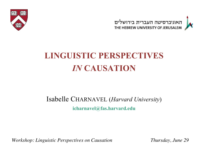 linguistic perspectives in causation