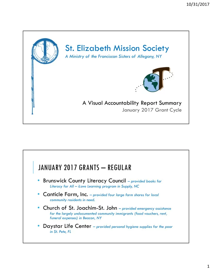 st elizabeth mission society