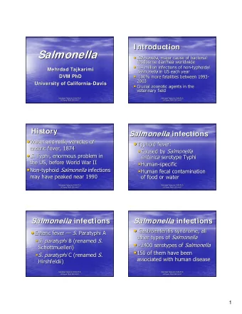 Salmonella  Salmonella  Salmonella   Salmonella , major cause of bacterial  , major cause of