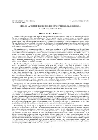 SEISMICLANDSLIDEHAZARDFORTHECITYOFBERKELEY,CALIFORNIA