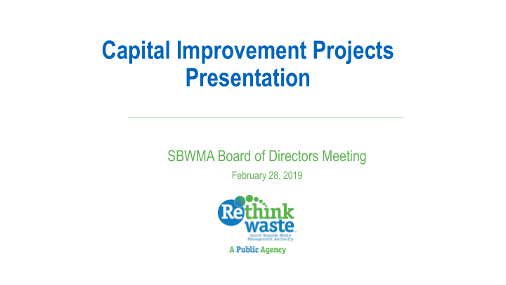 capital improvement projects presentation