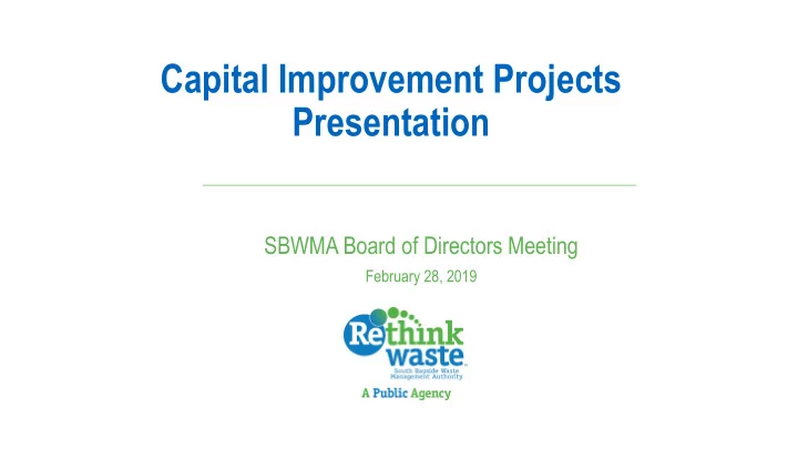 capital improvement projects presentation