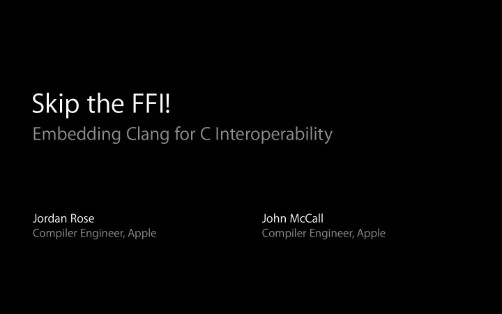skip the ffi