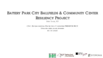 R NCY P ROJE  E  SIL  IE  CT N E W Y ORK , NY  CB- 1 E AL P ROT ION C OMMIT E PRE  SE  NT  AT  ION