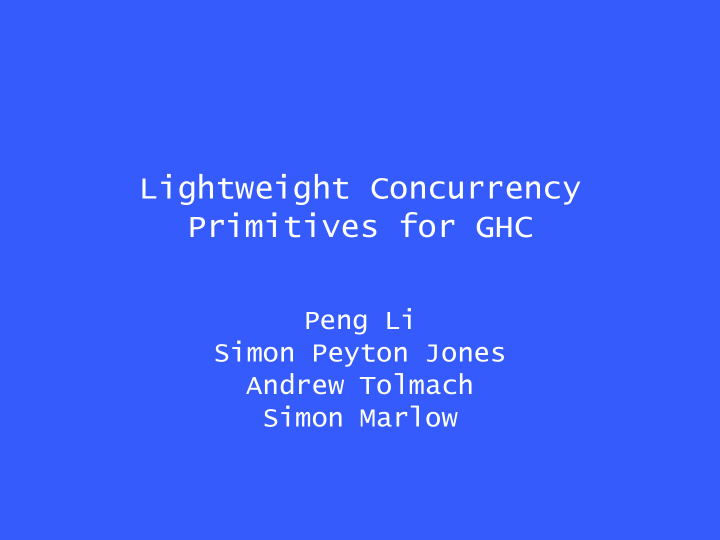 lightweight concurrency